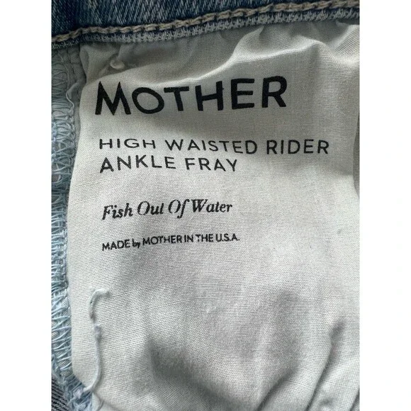 Mother Women’s High Waisted Rider Ankle Fray Jeans in Fish Out of Water Size 32 - Picture 15 of 16